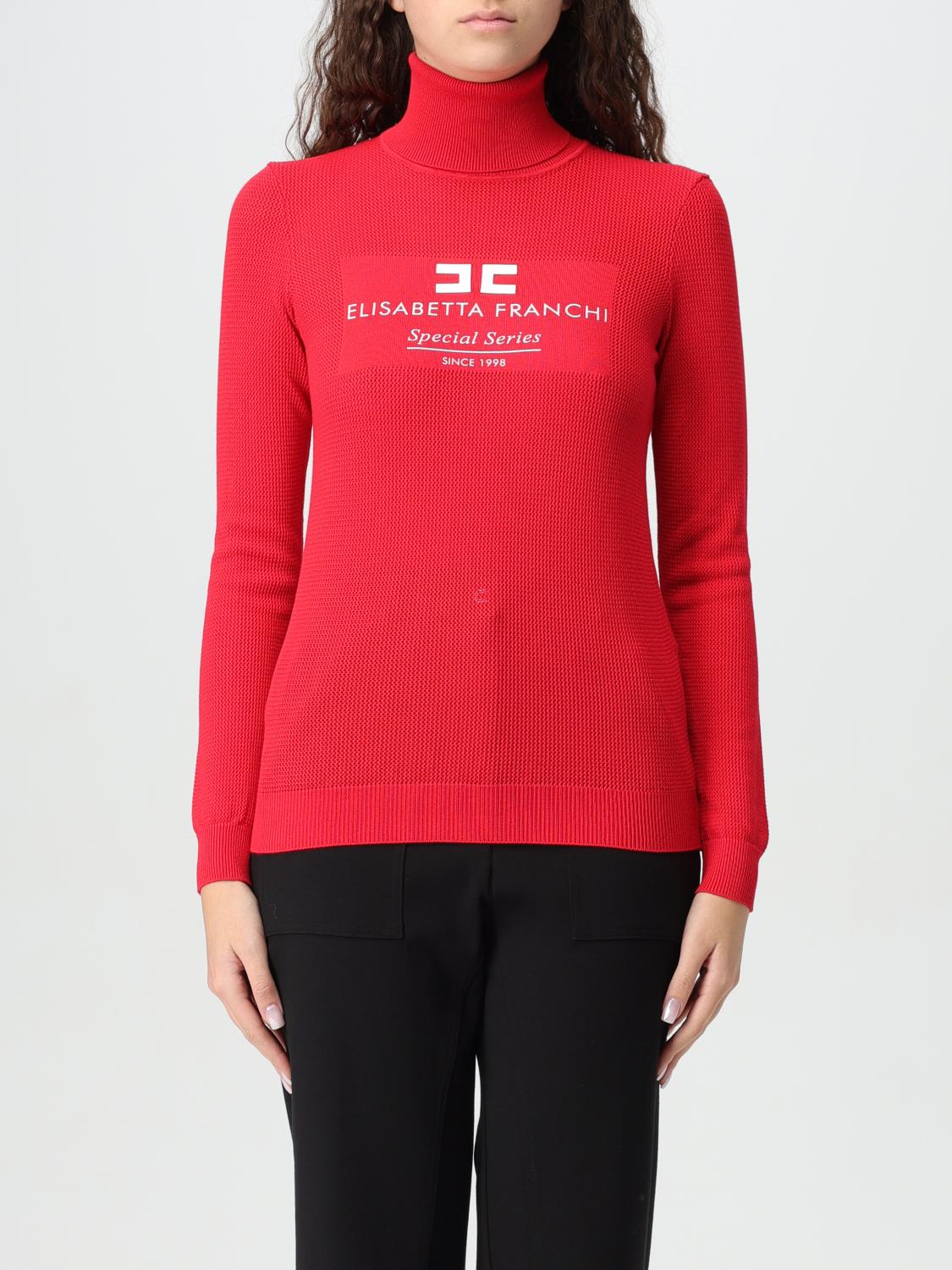 ELISABETTA FRANCHI MAGLIA: Maglia Elisabetta Franchi in viscosa stretch , Rosso - Img 1