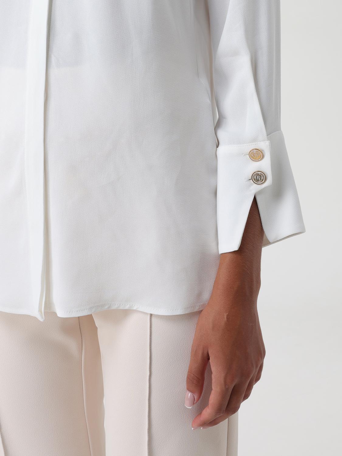 ELISABETTA FRANCHI CAMICIA: Camicia in georgette Elisabetta Franchi, Avorio - Img 3