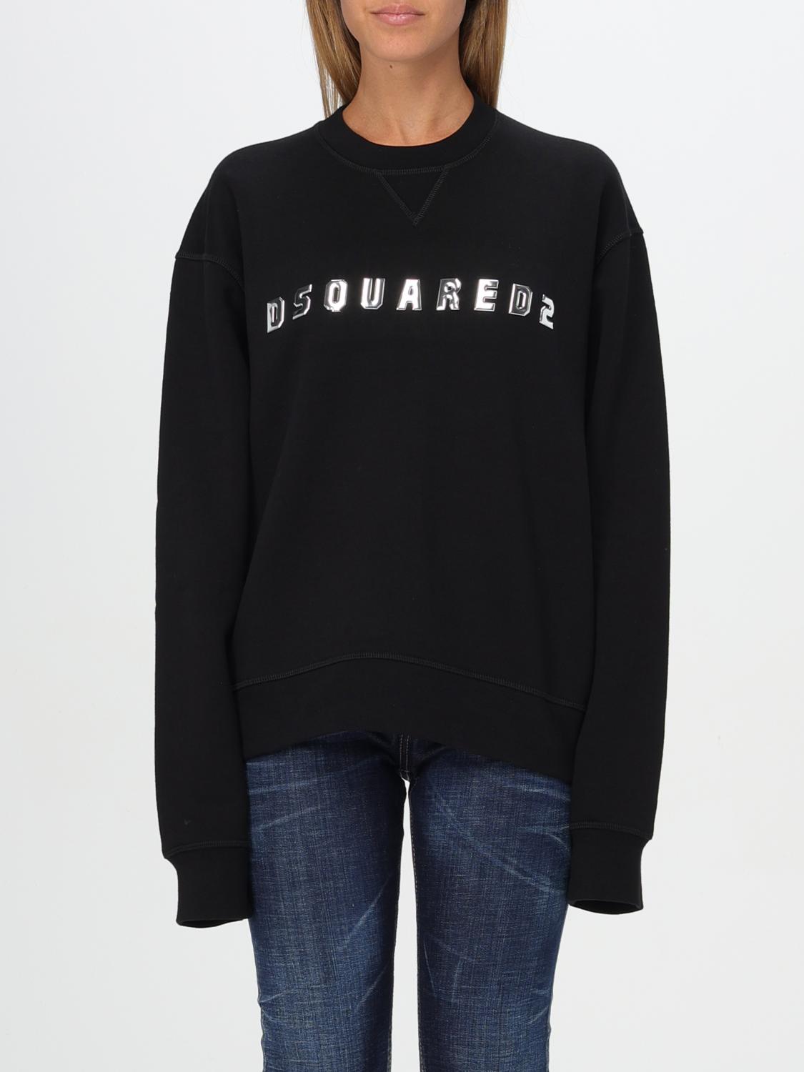 DSQUARED2 FELPA: Felpa Dsquared2 in cotone con logo , Nero - Img 1