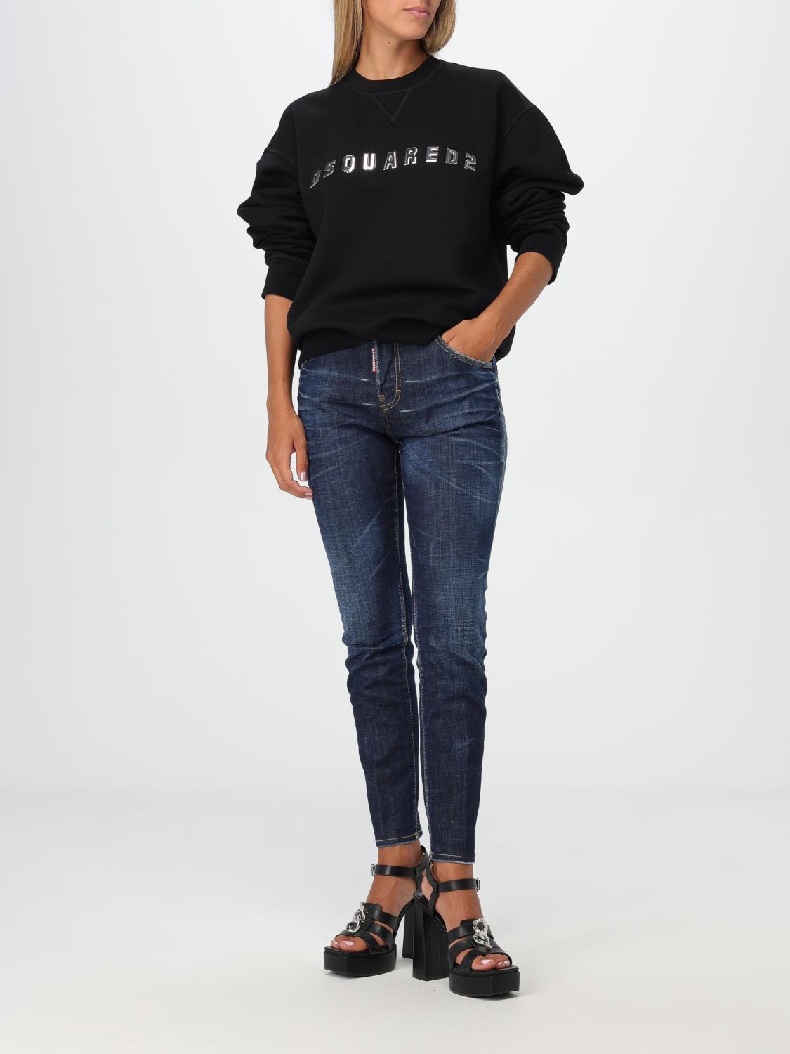 DSQUARED2 FELPA: Felpa Dsquared2 in cotone con logo , Nero - Img 2