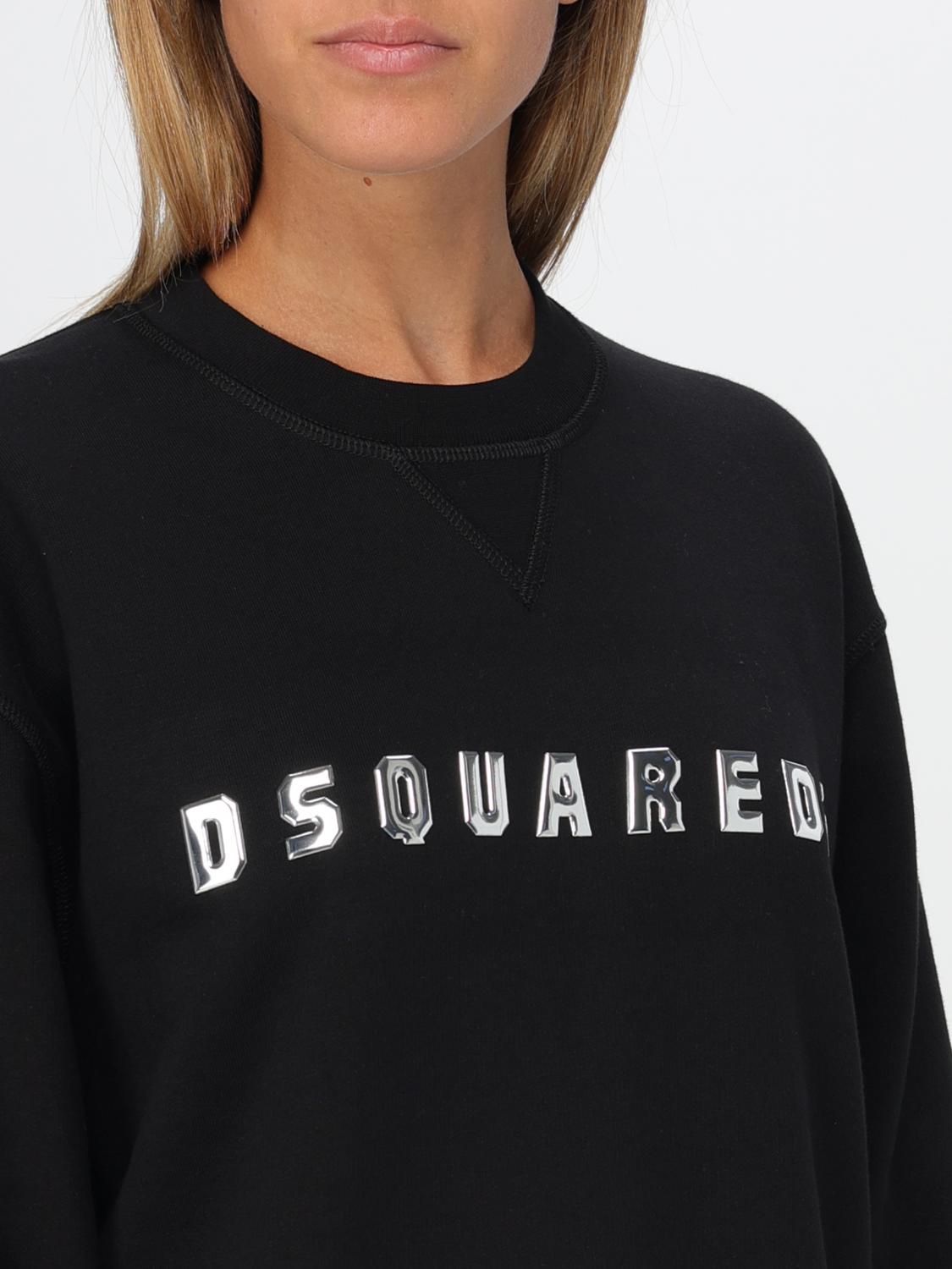 DSQUARED2 FELPA: Felpa Dsquared2 in cotone con logo , Nero - Img 4