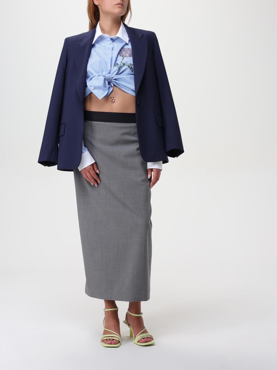 MSGM 半身裙: 半身裙 女士 MSGM, 灰色 - Img 2
