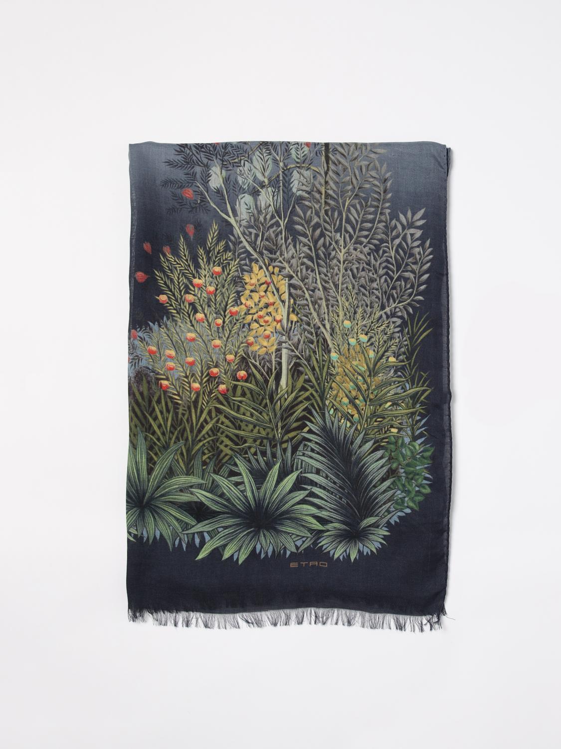 ETRO SCIARPA: Sciarpa Etro in modal con motivo floreale all over, Blue - Img 1