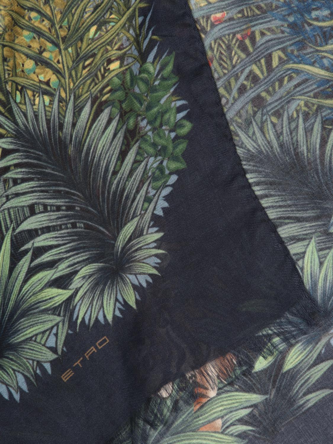 ETRO SCIARPA: Sciarpa Etro in modal con motivo floreale all over, Blue - Img 3