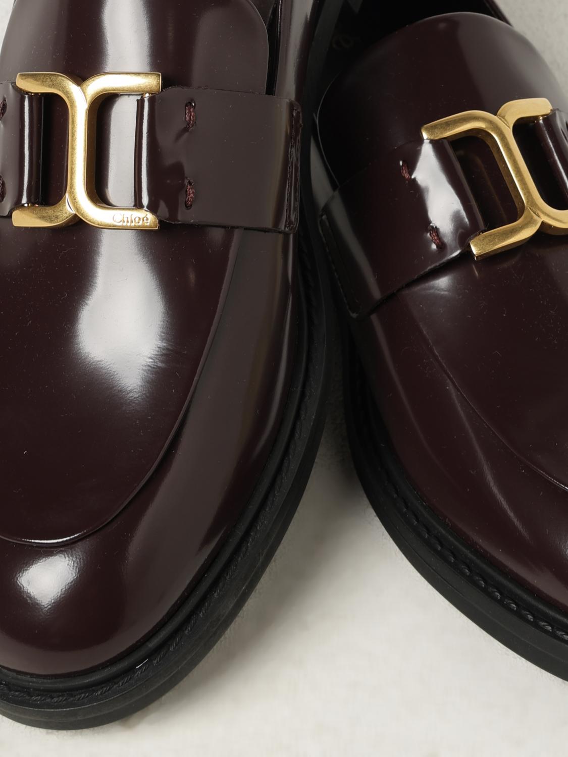 CHLOÉ MOCASSINI: Mocassino Chloè in pelle spazzolata , Rosso - Img 4