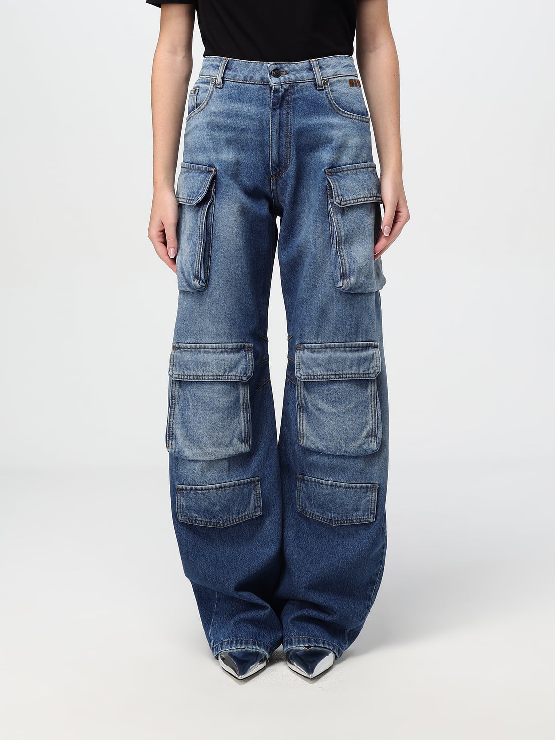 MSGM JEANS: Jeans cargo MSGM in denim , Blue - Img 1