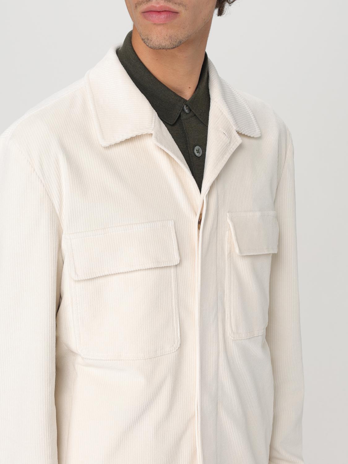 LARDINI GIACCA: Overshirt Lardini in cotone stretch , Bianco - Img 4