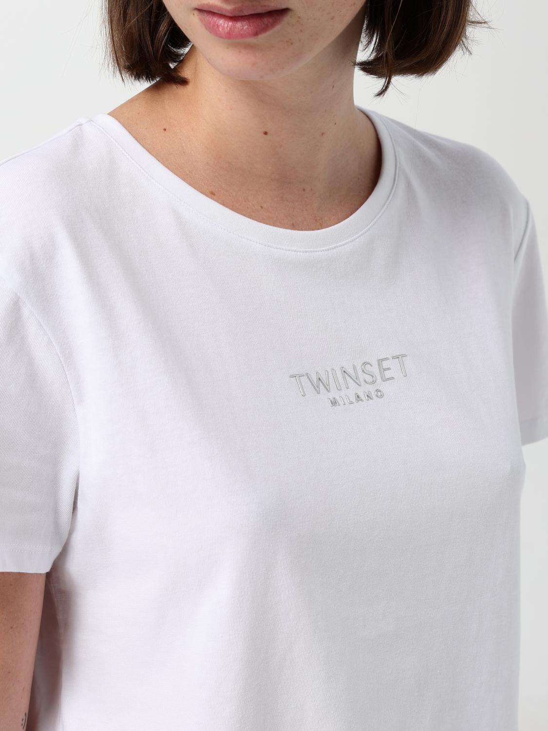 TWINSET T-SHIRT: Twinset cotton t-shirt with logo, White - Img 3