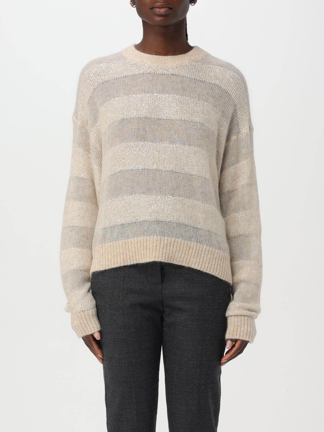 BRUNELLO CUCINELLI MAGLIA: Pullover Brunello Cucinelli in misto lana , Beige - Img 1