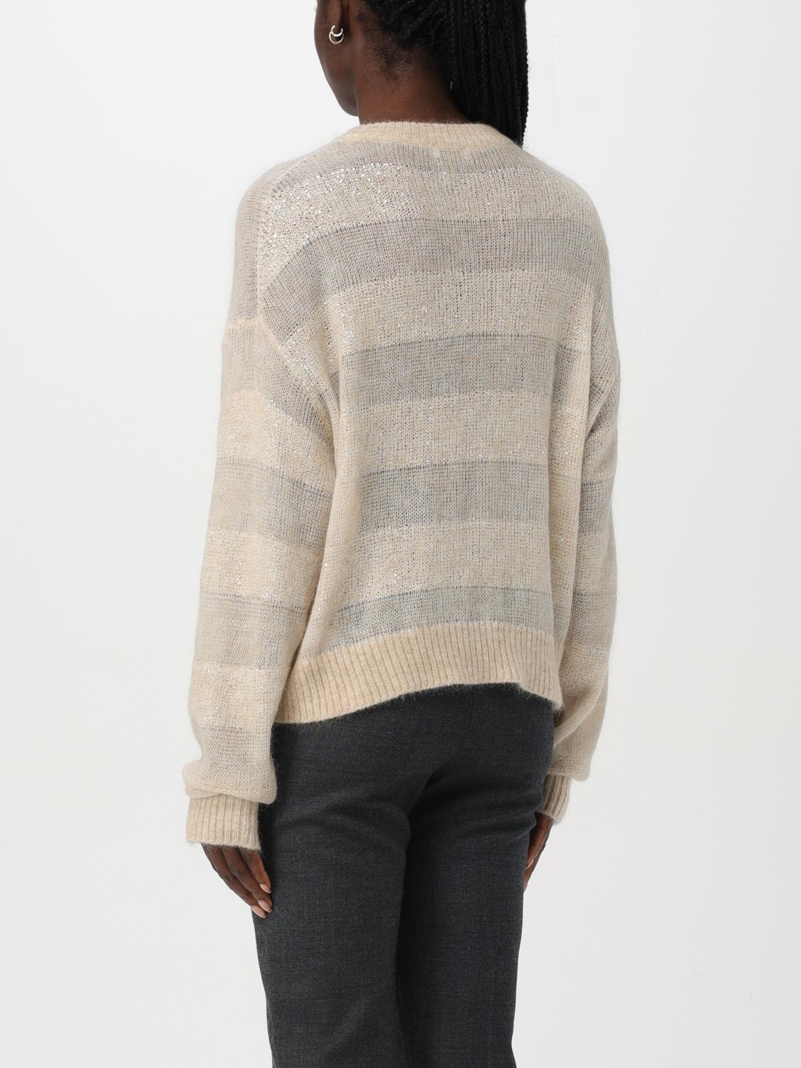 BRUNELLO CUCINELLI MAGLIA: Pullover Brunello Cucinelli in misto lana , Beige - Img 3