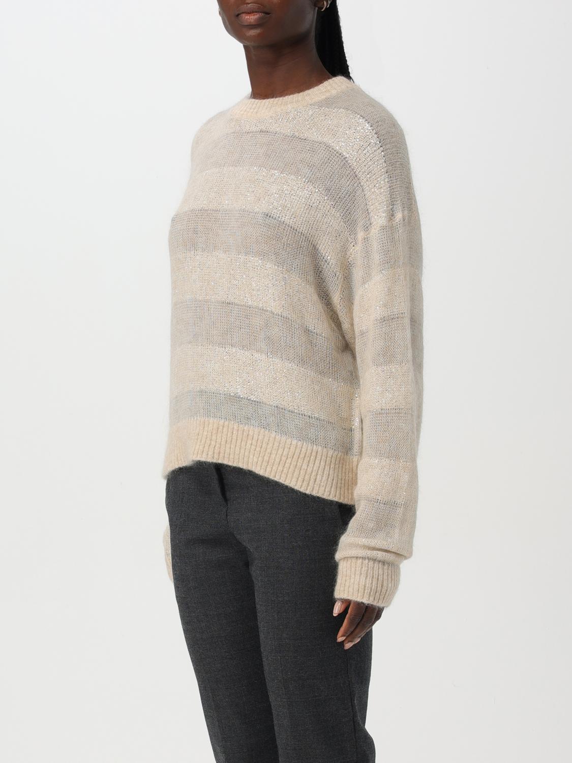 BRUNELLO CUCINELLI MAGLIA: Pullover Brunello Cucinelli in misto lana , Beige - Img 4