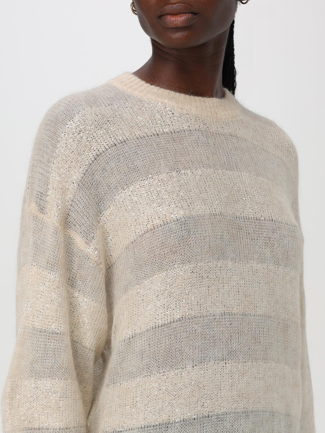 BRUNELLO CUCINELLI MAGLIA: Pullover Brunello Cucinelli in misto lana , Beige - Img 5