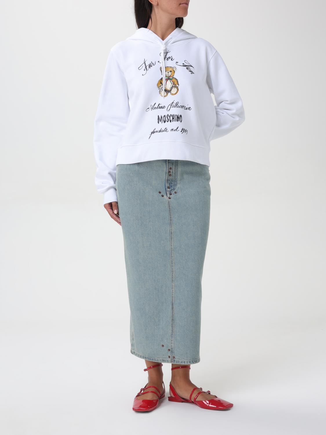 MOSCHINO COUTURE SWEAT-SHIRT: Pull femme Moschino Couture, Blanc - Img 2