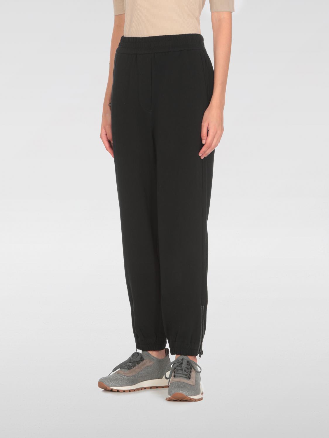 BRUNELLO CUCINELLI PANTS: Pants woman Brunello Cucinelli, Black - Img 1