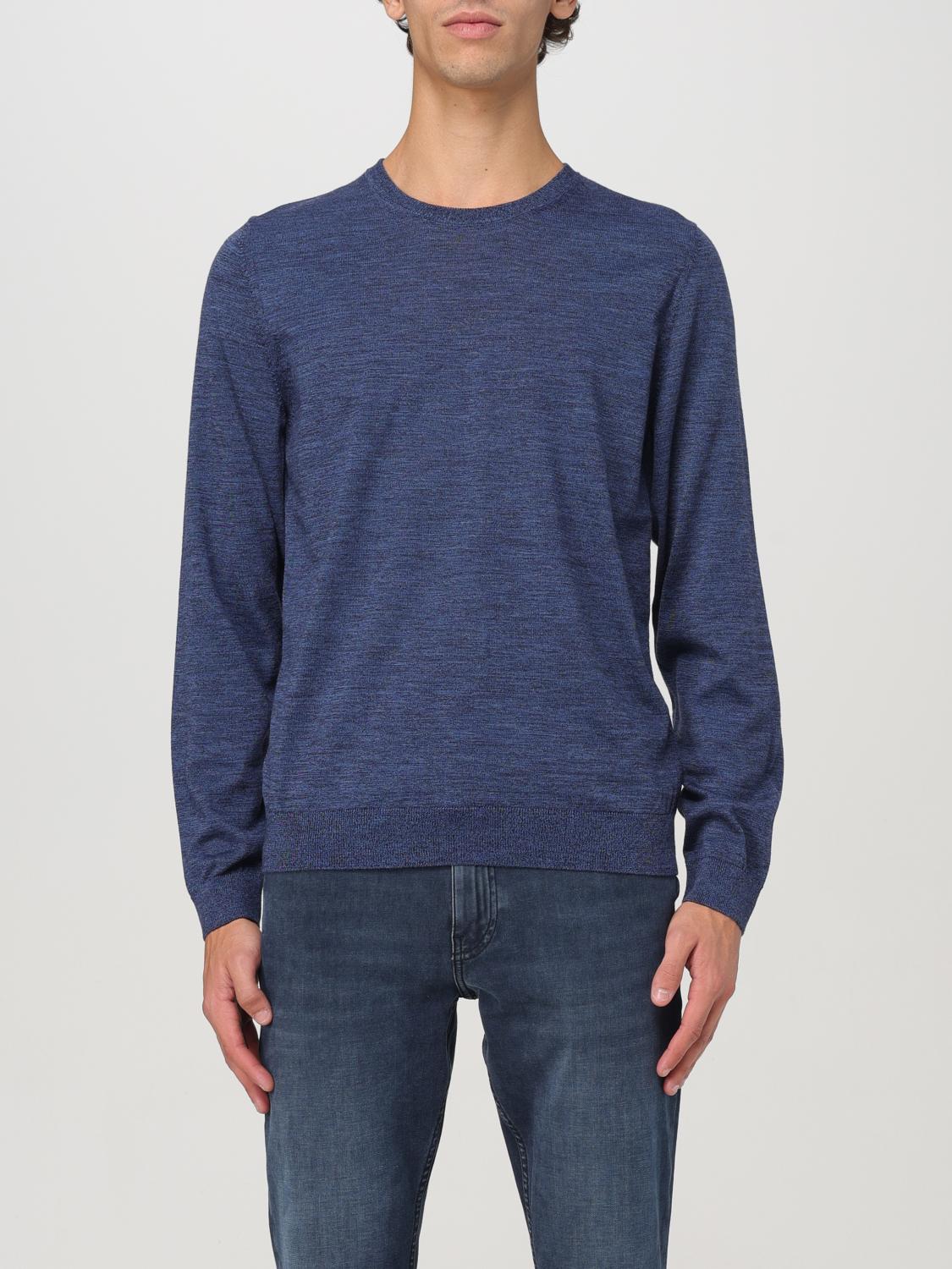 BOSS SWEATER: Sweater men Boss, Gnawed Blue - Img 1