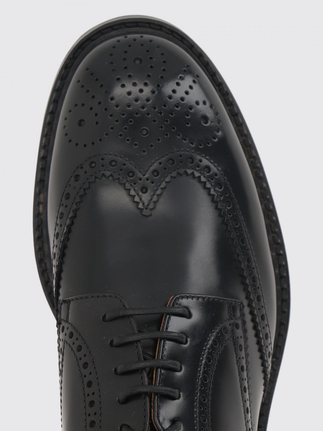 DOUCAL'S SCARPE STRINGATE: Derby Doucal's in pelle con motivo brogue , Nero - Img 4