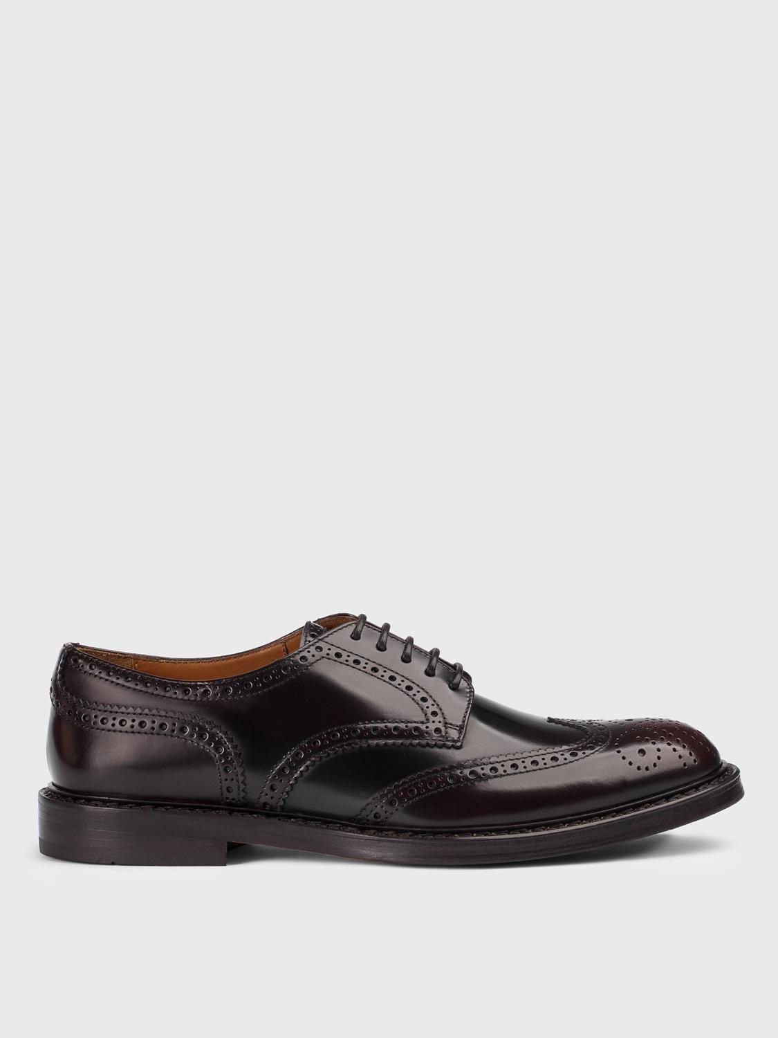 DOUCAL'S SCARPE STRINGATE: Derby Doucal's in pelle con motivo brogue , Marrone - Img 1