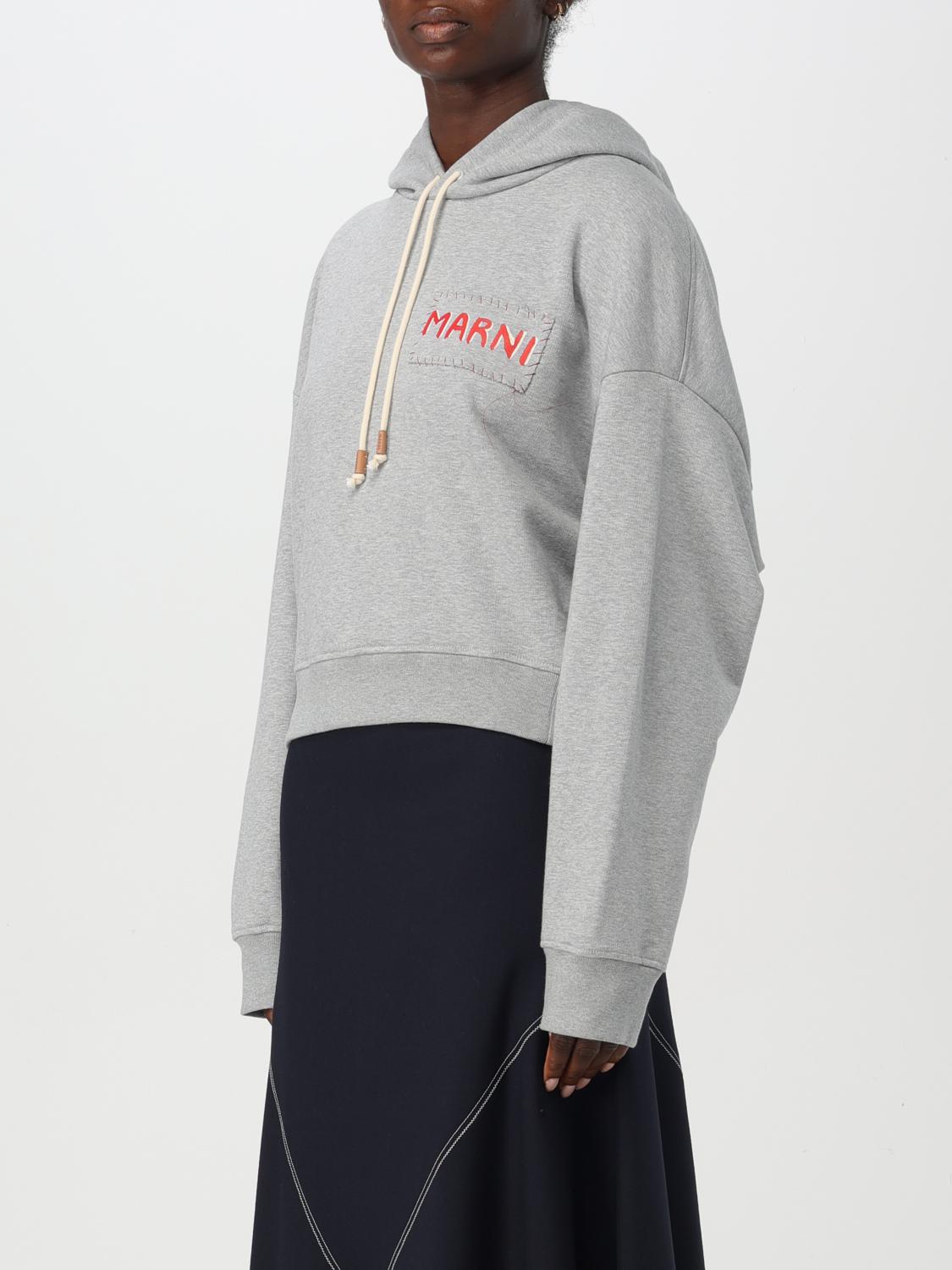 MARNI FELPA: Felpa con cappuccio Marni, Grigio - Img 3