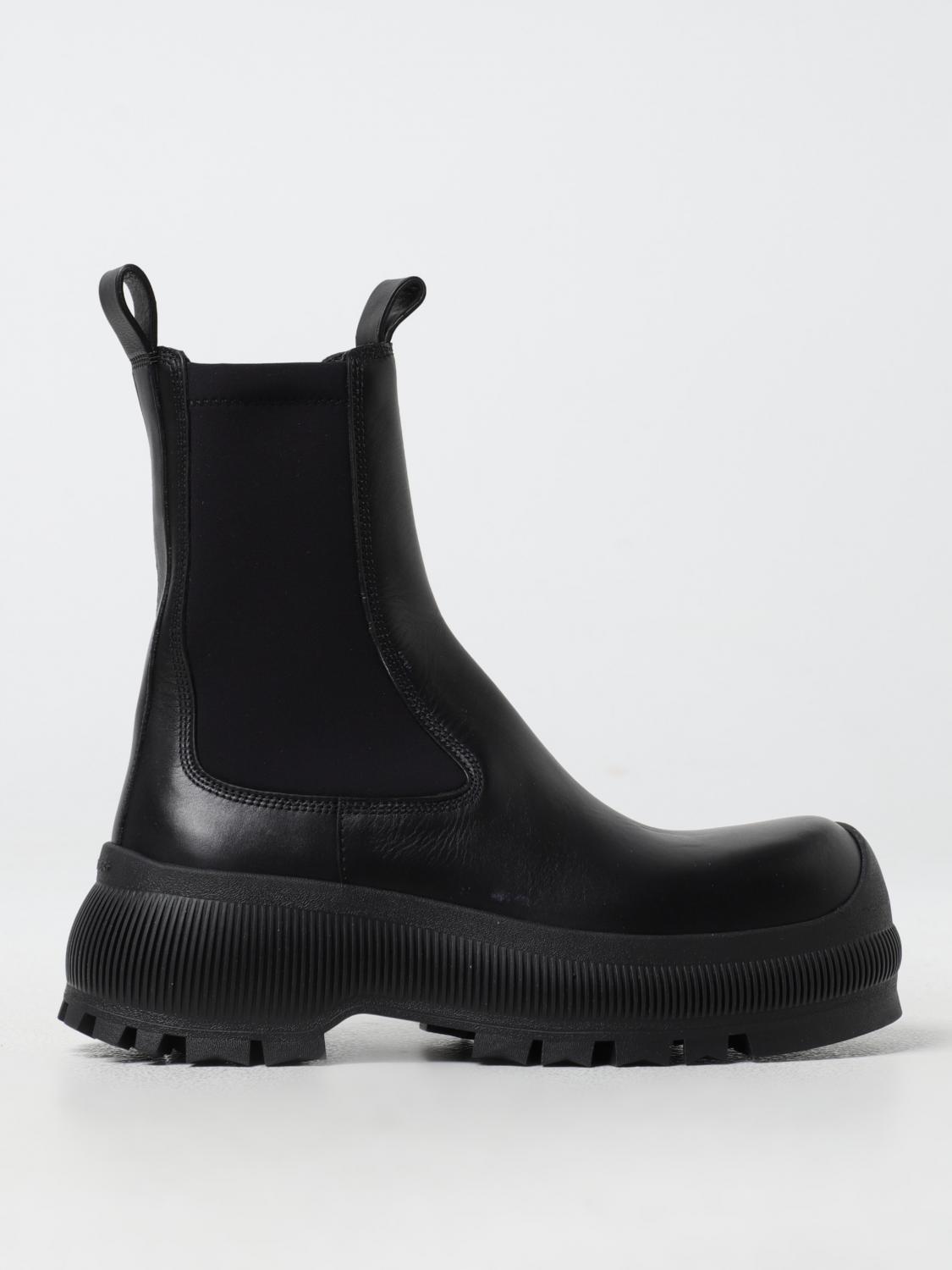 JIL SANDER FLAT ANKLE BOOTS: Boots woman Jil Sander, Black - Img 1