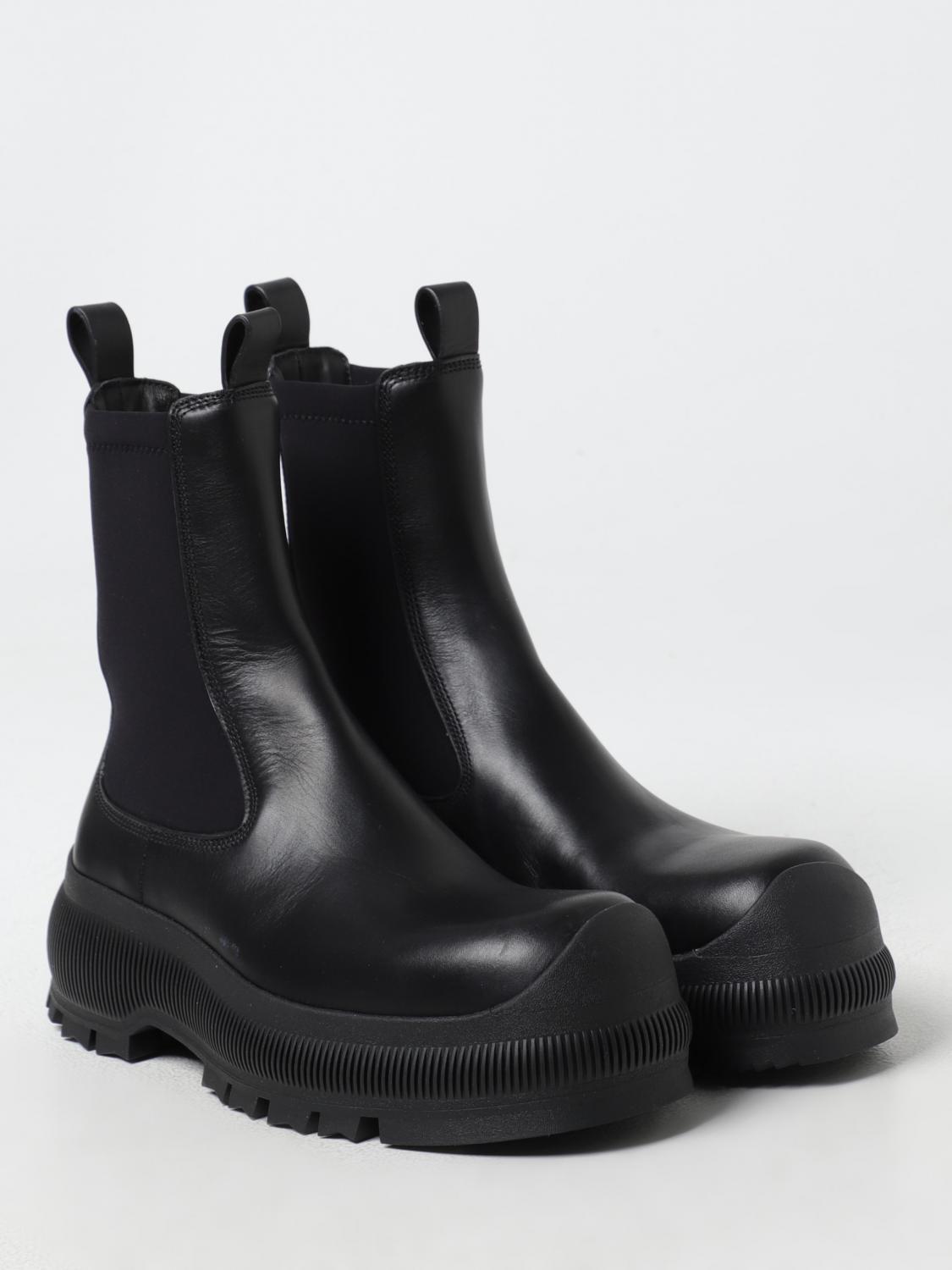 JIL SANDER FLAT ANKLE BOOTS: Boots woman Jil Sander, Black - Img 2