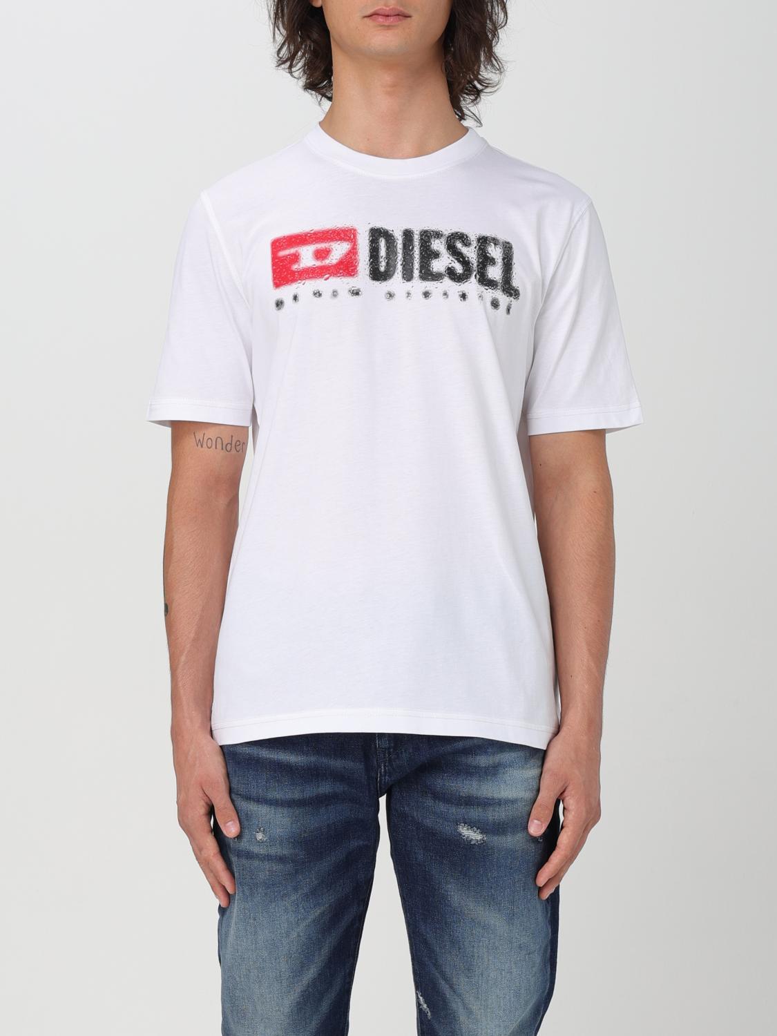 DIESEL T-SHIRT: T-shirt in cotone con logo Diesel, Bianco - Img 1