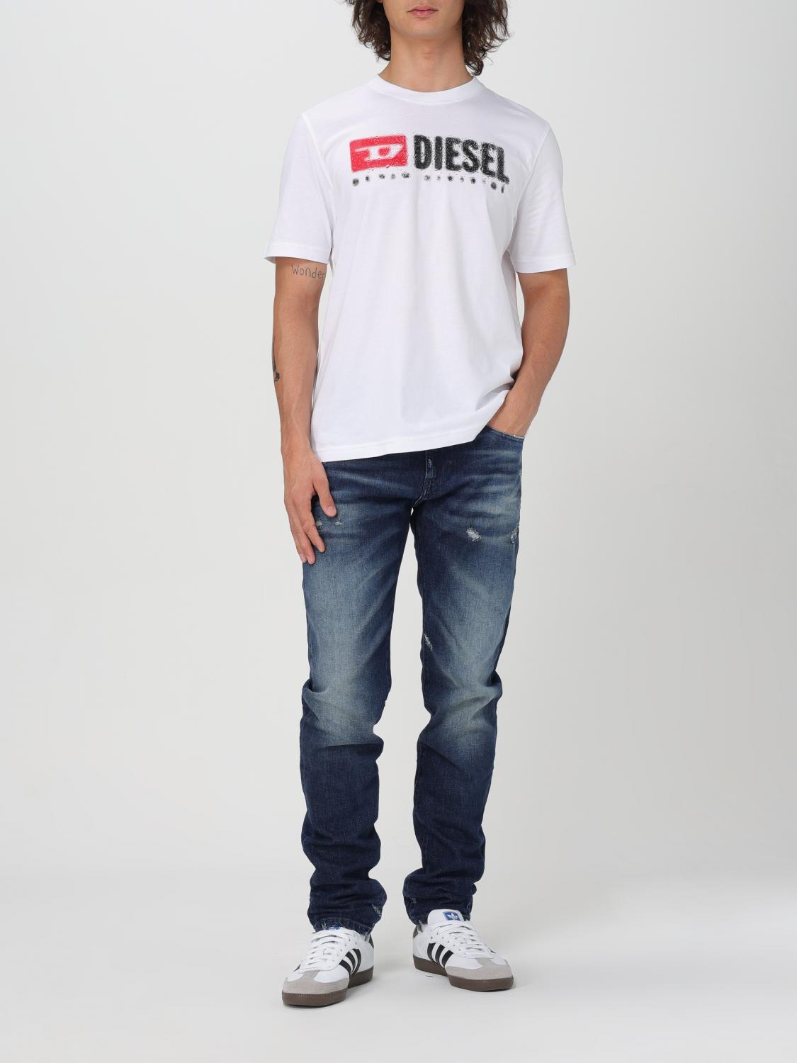 DIESEL T-SHIRT: T-shirt in cotone con logo Diesel, Bianco - Img 2