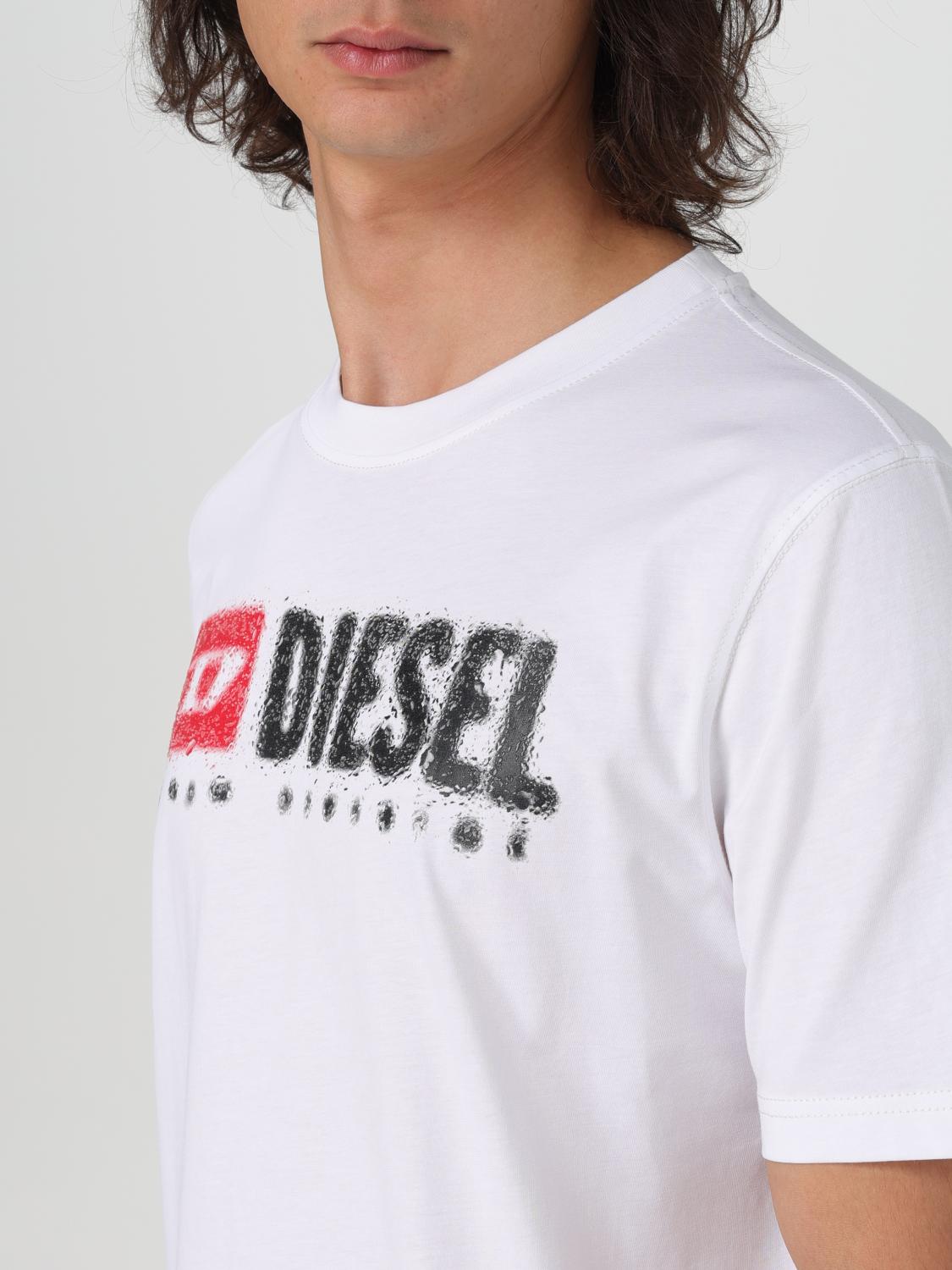 DIESEL T-SHIRT: T-shirt in cotone con logo Diesel, Bianco - Img 4