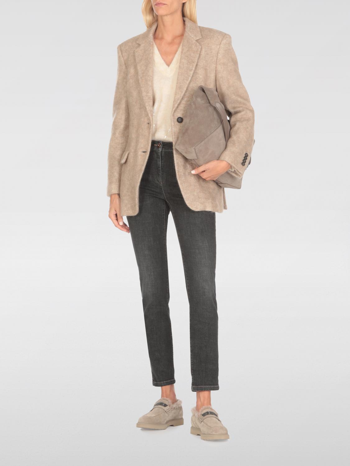 BRUNELLO CUCINELLI BLAZER: Blazer woman Brunello Cucinelli, Brown - Img 2