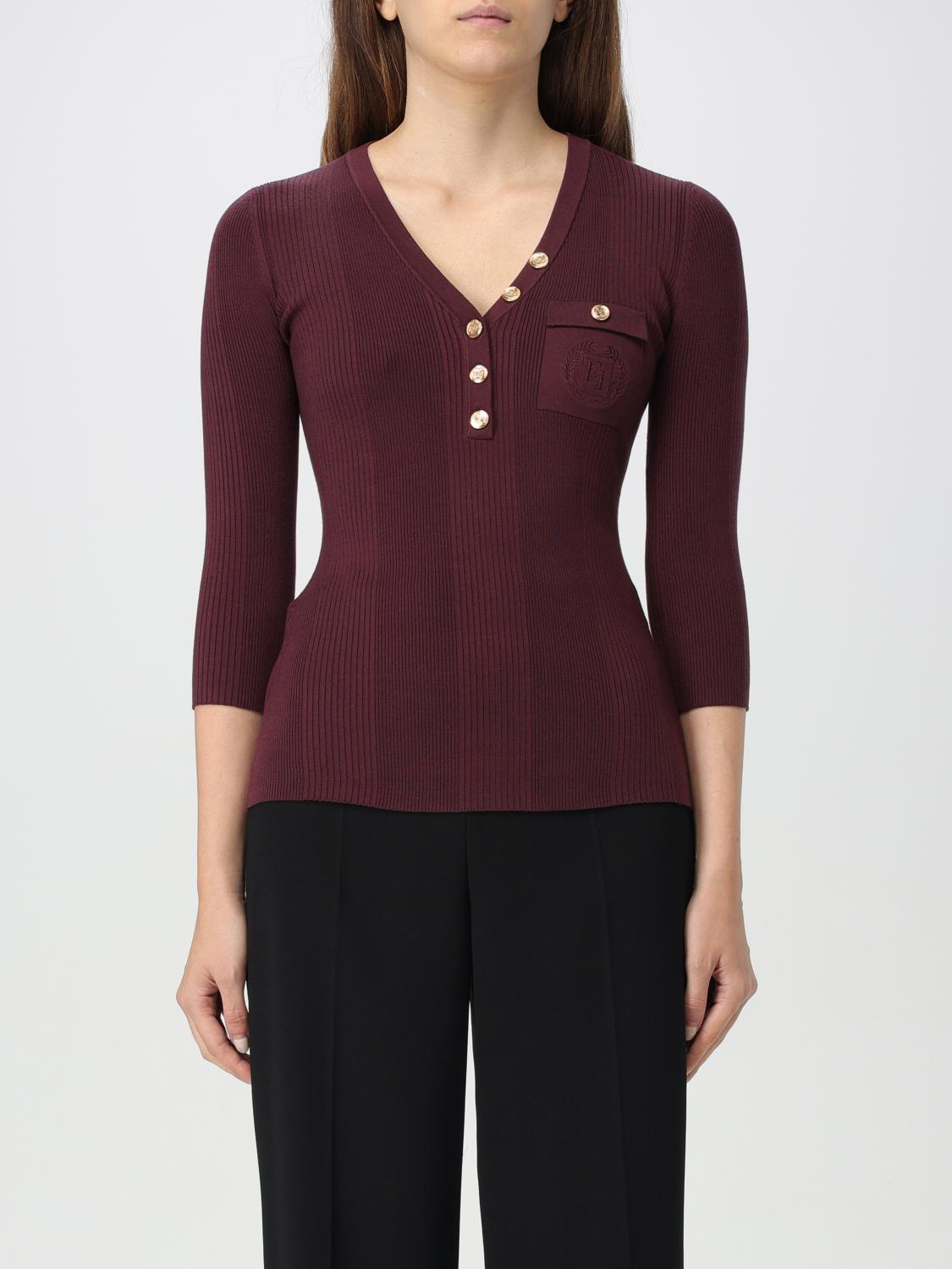 ELISABETTA FRANCHI SWEATER: Sweater woman Elisabetta Franchi, Burgundy - Img 1