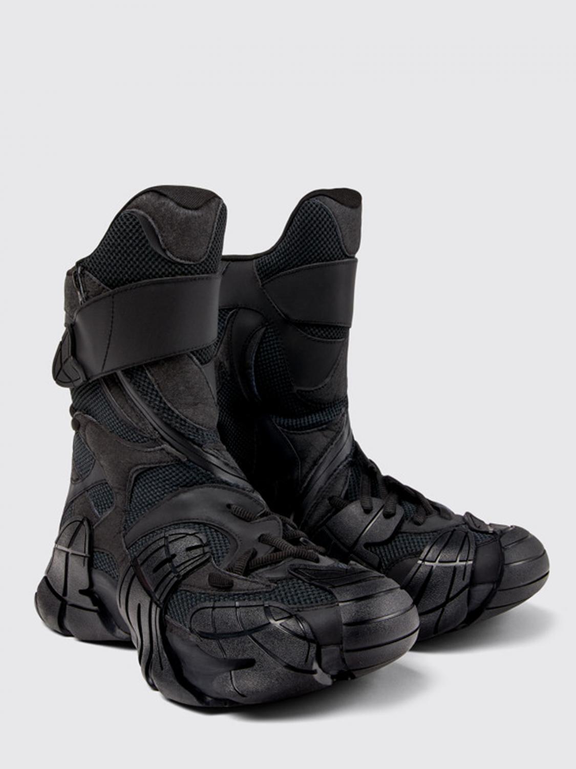 CamperLab Tormenta recycled mesh and rubber ankle boots - Black