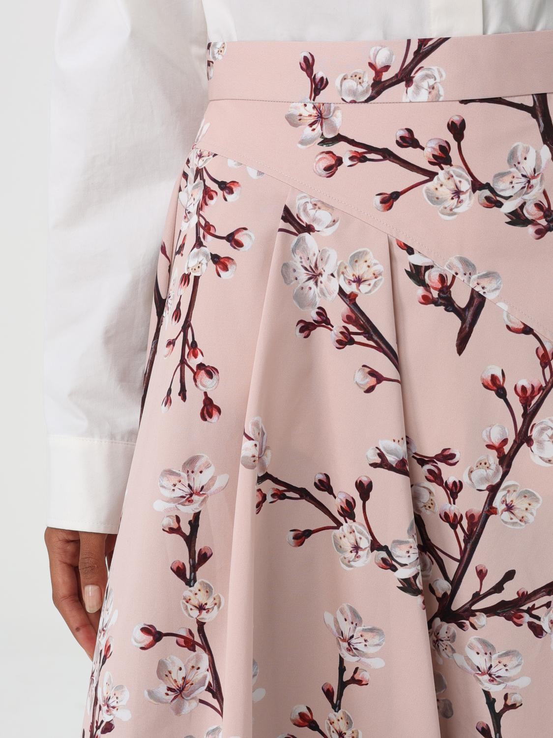 スカート ALEXANDER MCQUEEN PINK COTTON SKIRT Alexander McQueen Pleated polyfaille midi skirt Alexander