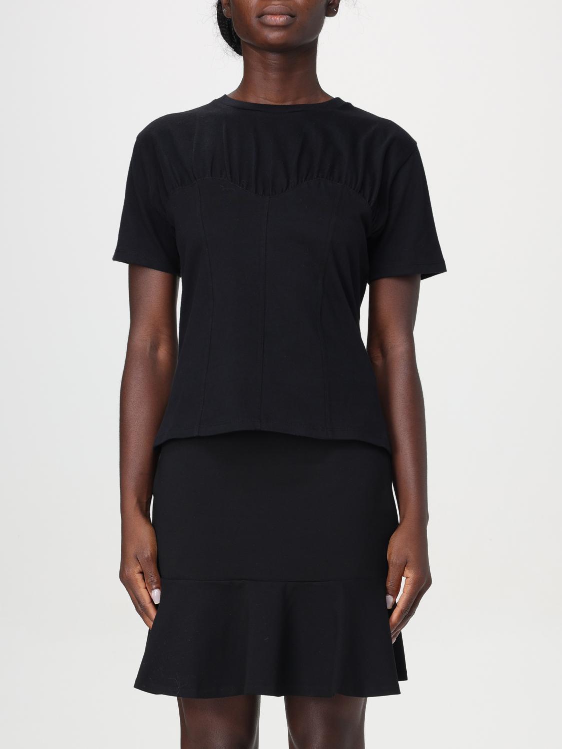 TWINSET T-SHIRTS: T-shirt bustier in cotone Twinset, Nero - Img 1