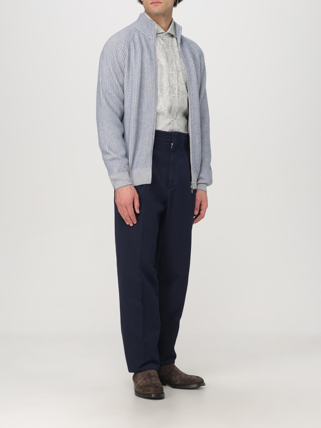 BRUNELLO CUCINELLI 裤子: 裤子 男士 Brunello Cucinelli, 蓝色 - Img 2