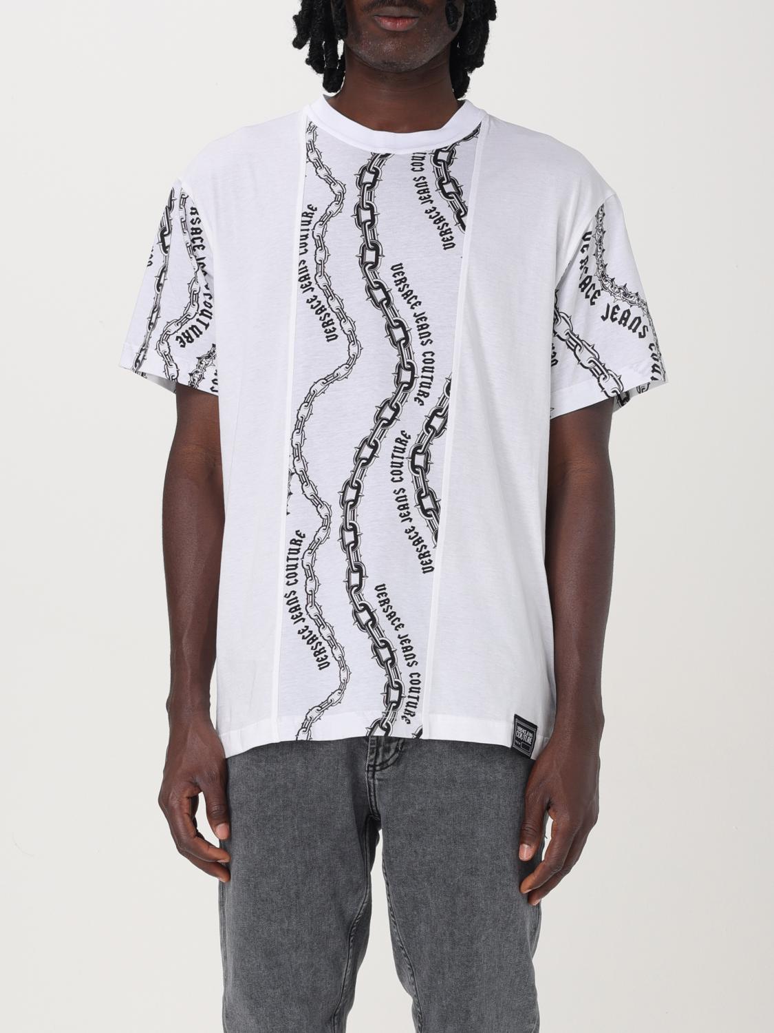 VERSACE JEANS COUTURE T-SHIRT: T-shirt Versace Jeans Couture in cotone con stampa grafica , Bianco - Img 1