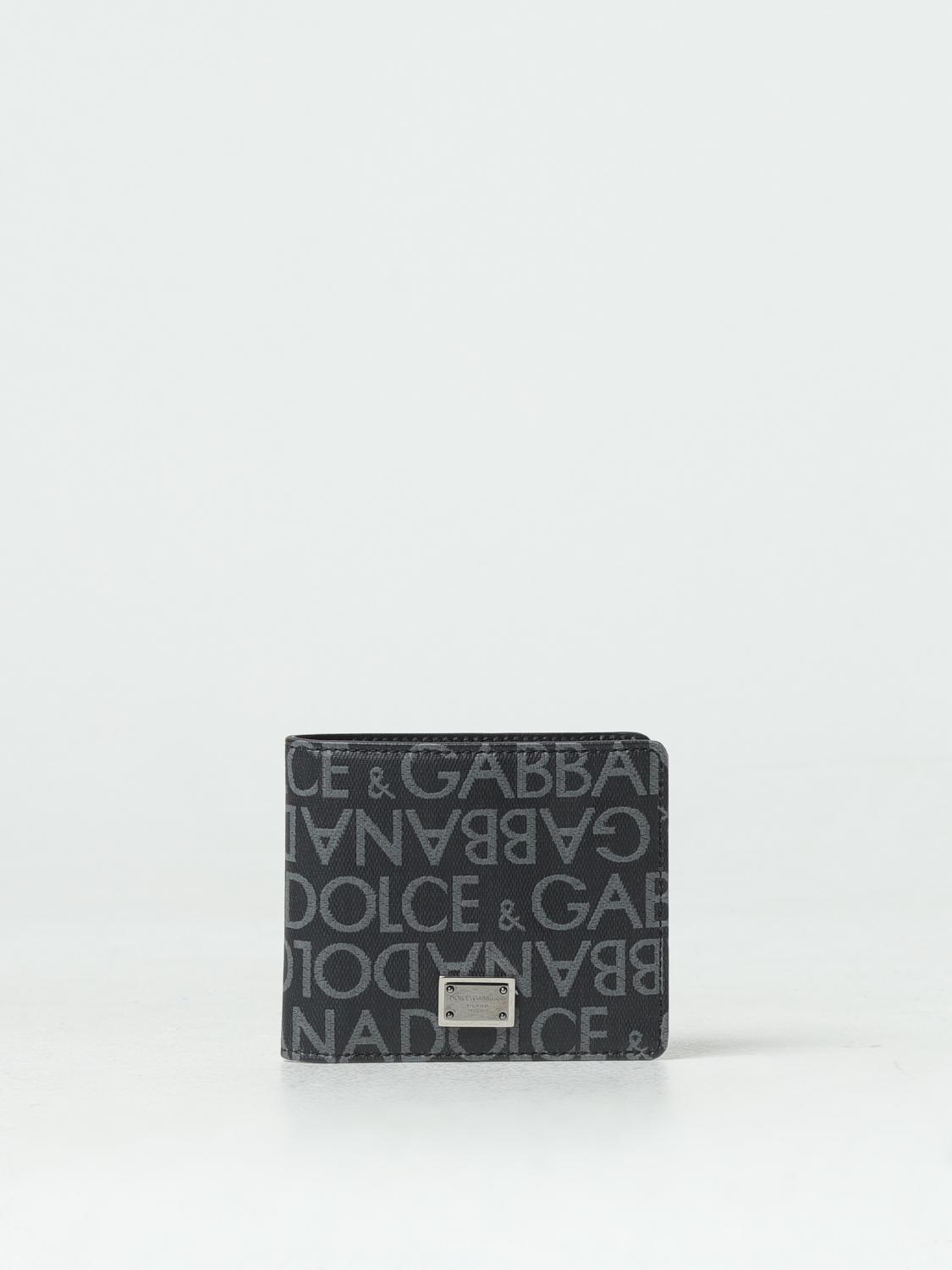 DOLCE & GABBANA 지갑: Dolce & Gabbana 자카드 로고 코팅 코튼 지갑, 블랙 - Img 1