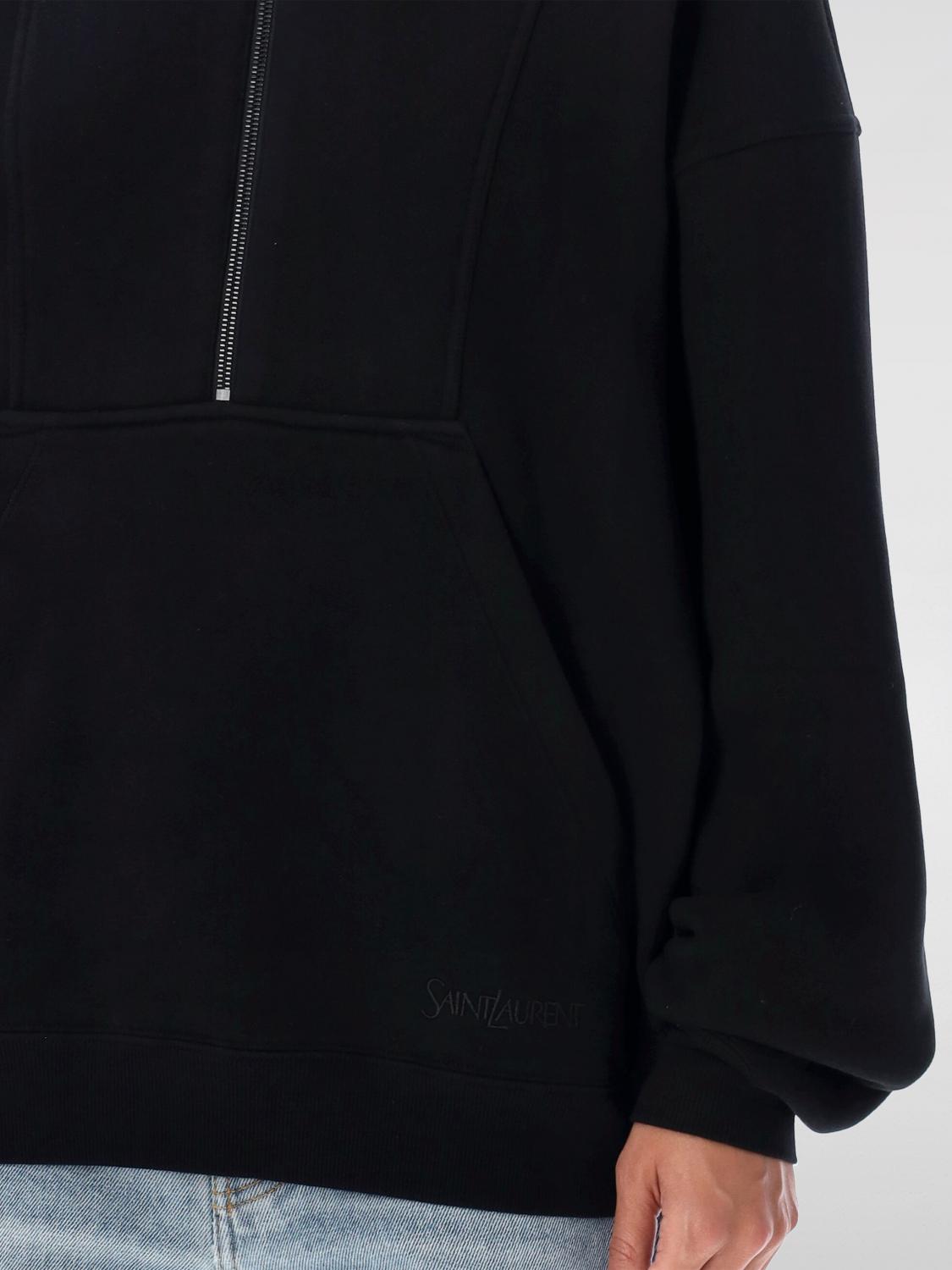 Saint Laurent zip-up cotton hoodie - Black | 802133Y36SW | GIGLIO.COM