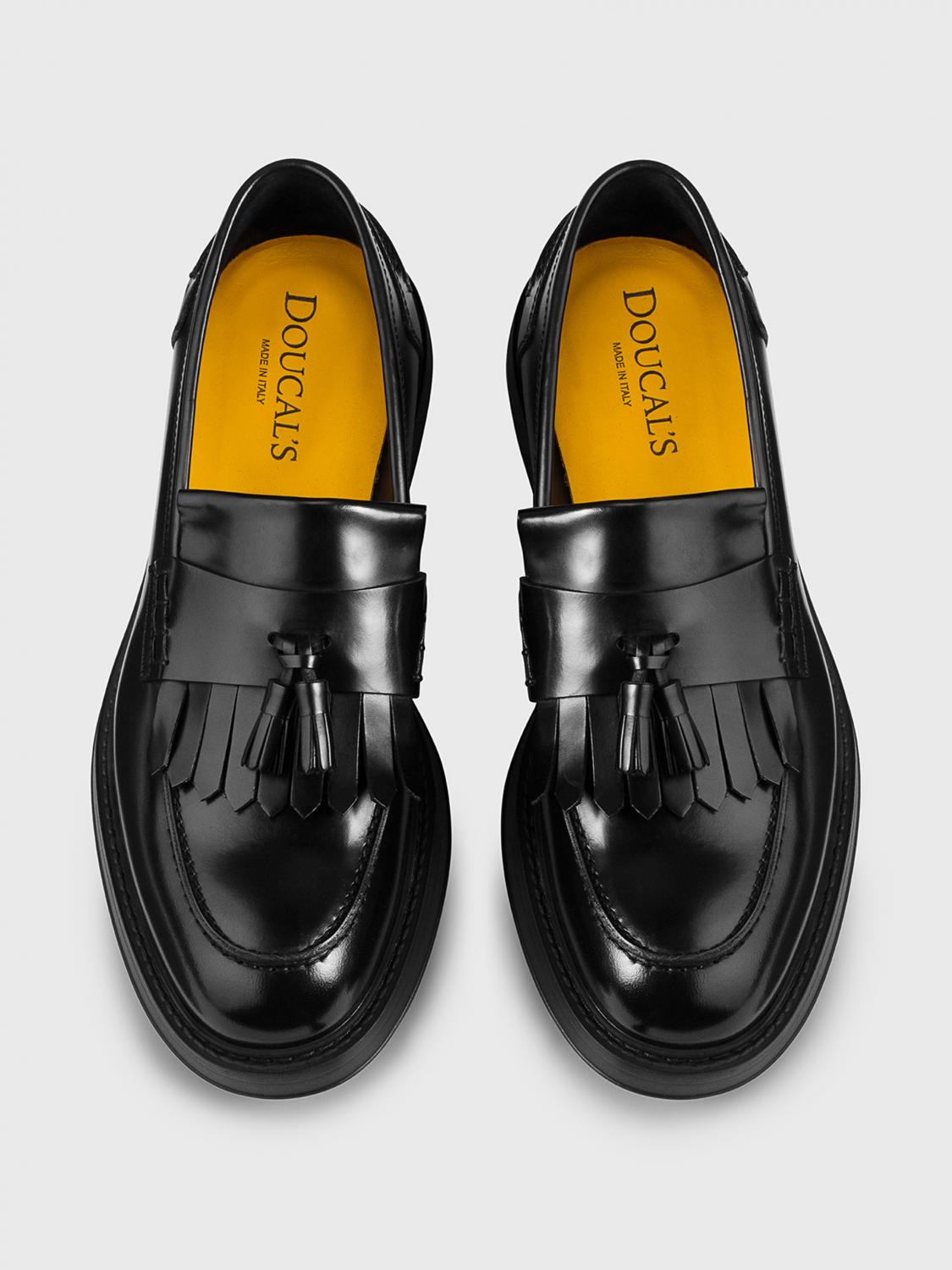 DOUCAL'S MOCASSINI: Mocassino Doucal's in pelle spazzolata con nappe , Nero - Img 3