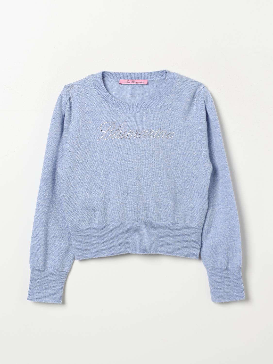 MISS BLUMARINE SWEATER: Sweater kids Miss Blumarine, Blue - Img 1