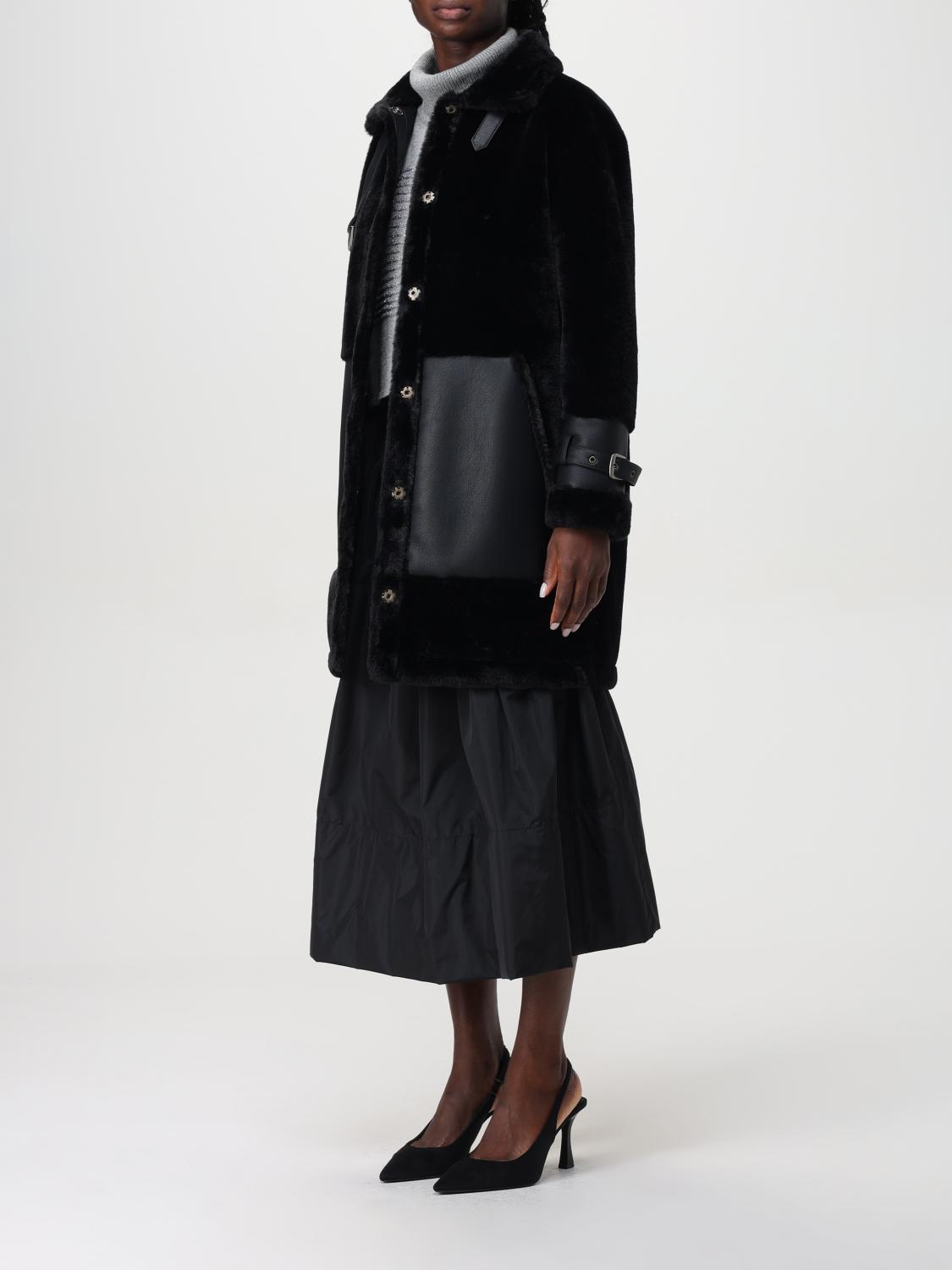 TWINSET ABRIGO DE PIEL: Americana mujer Twinset, Negro - Img 3