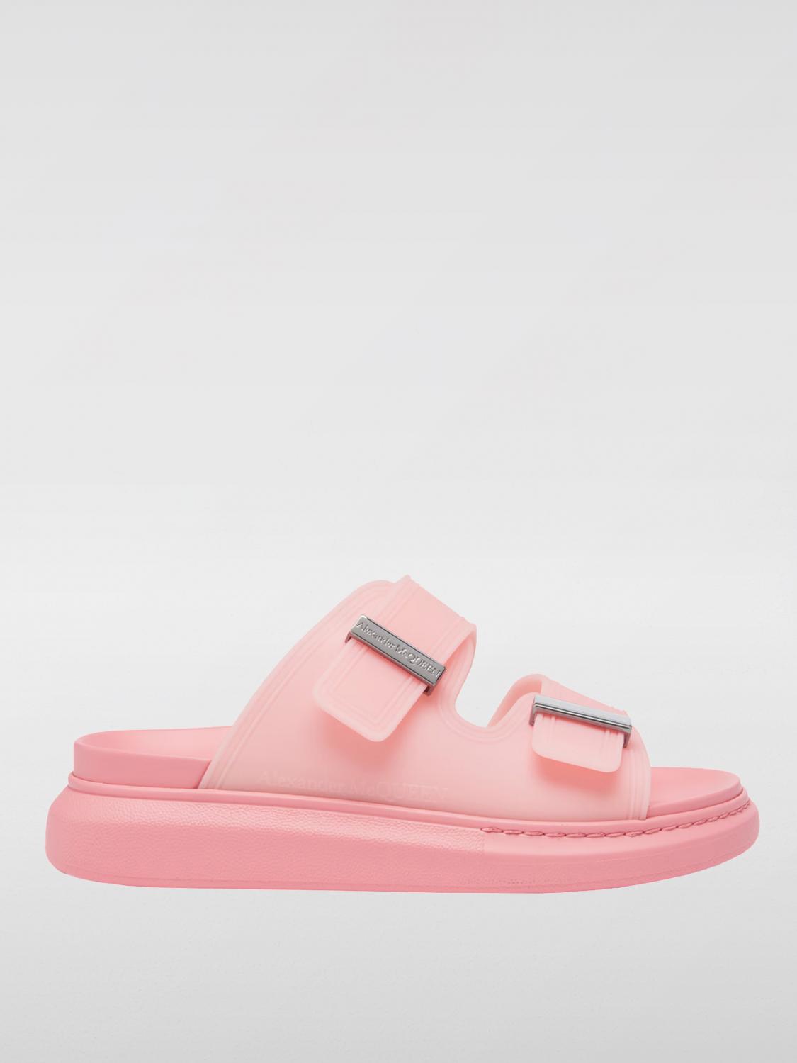 ALEXANDER MCQUEEN FLAT SANDALS: High heel shoes woman Alexander McQueen, Pink - Img 1