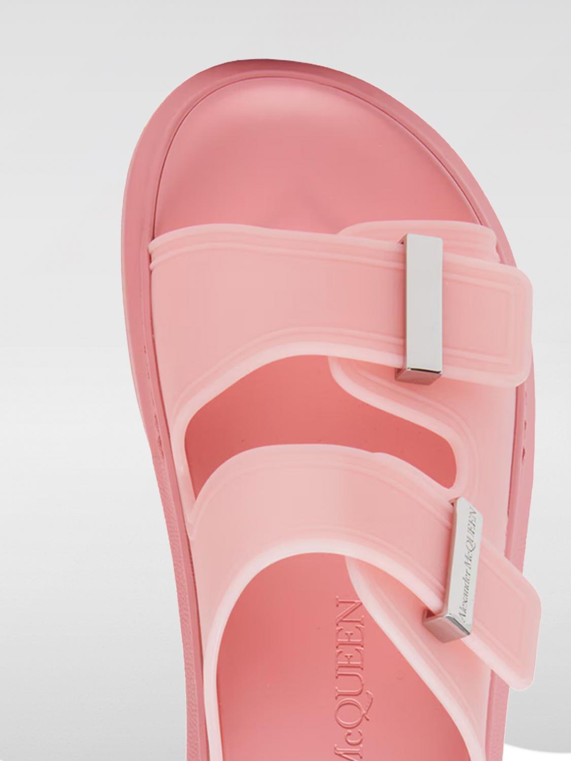 ALEXANDER MCQUEEN FLAT SANDALS: High heel shoes woman Alexander McQueen, Pink - Img 4