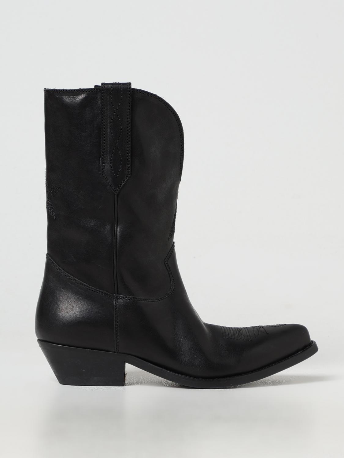 GOLDEN GOOSE BOOTS: Flat ankle boots woman Golden Goose, Black - Img 1