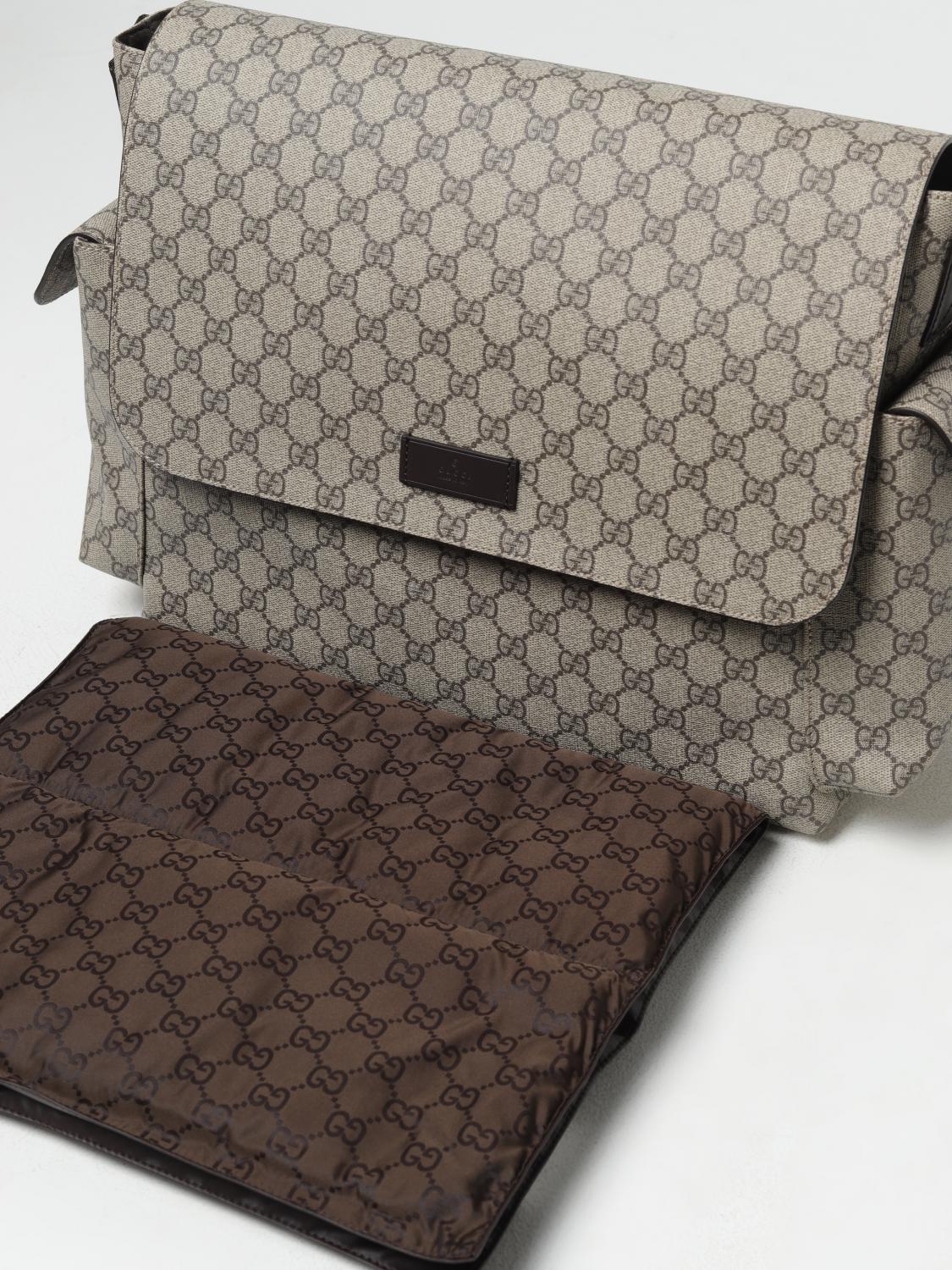 GUCCI ACCESSOIRE: Wickeltasche Gucci aus GG Supreme Stoff, Beige - Img 3