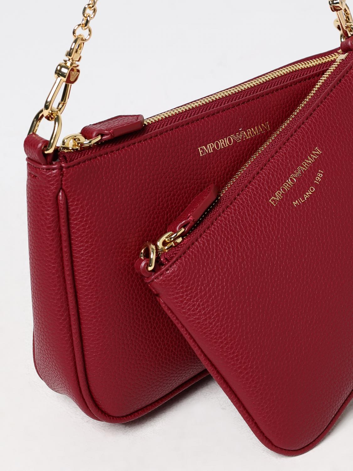 EMPORIO ARMANI MINI BAG: Shoulder bag woman Emporio Armani, Wine - Img 3