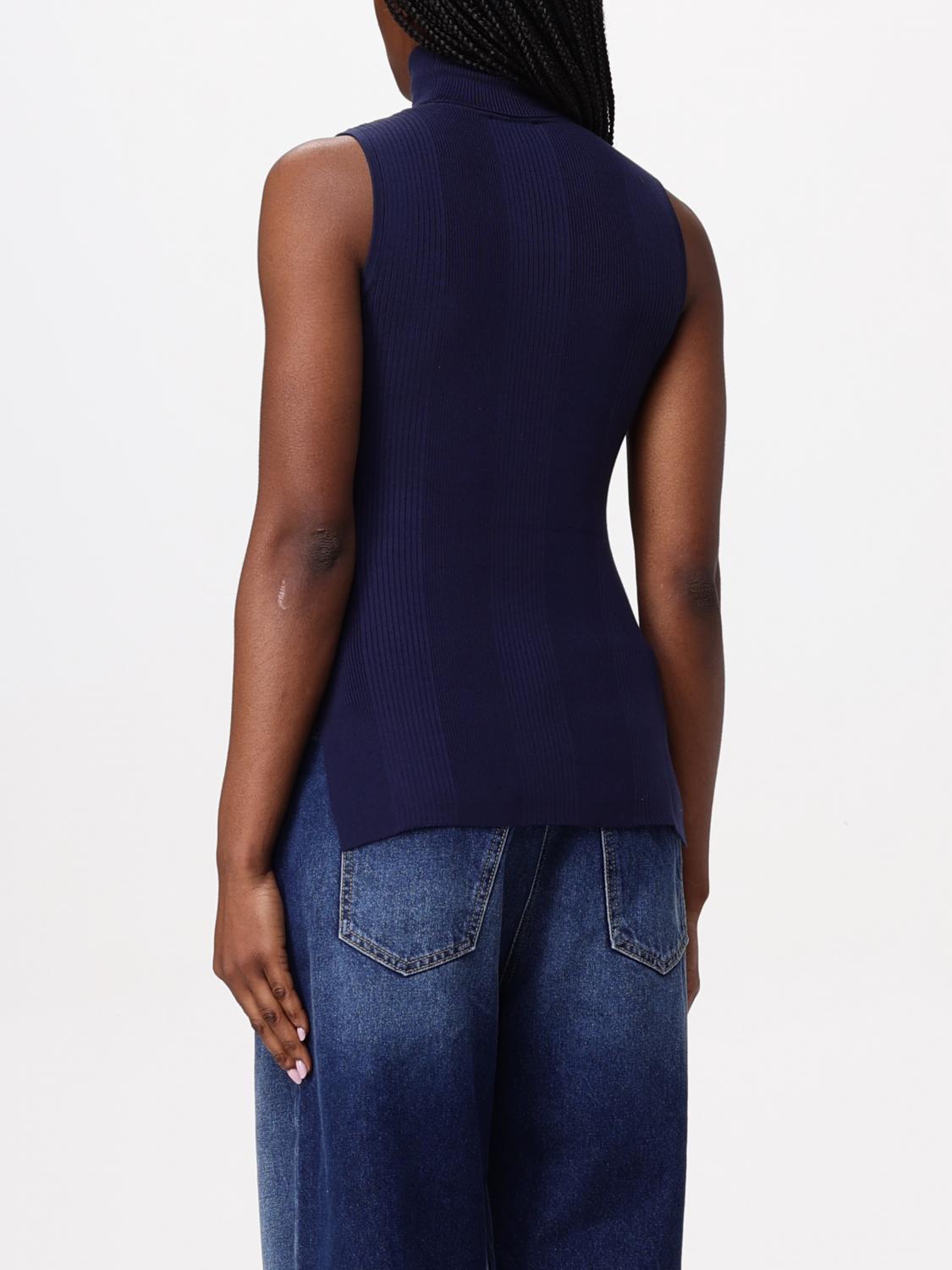 ELISABETTA FRANCHI WAISTCOAT: Sweater woman Elisabetta Franchi, Blue - Img 2