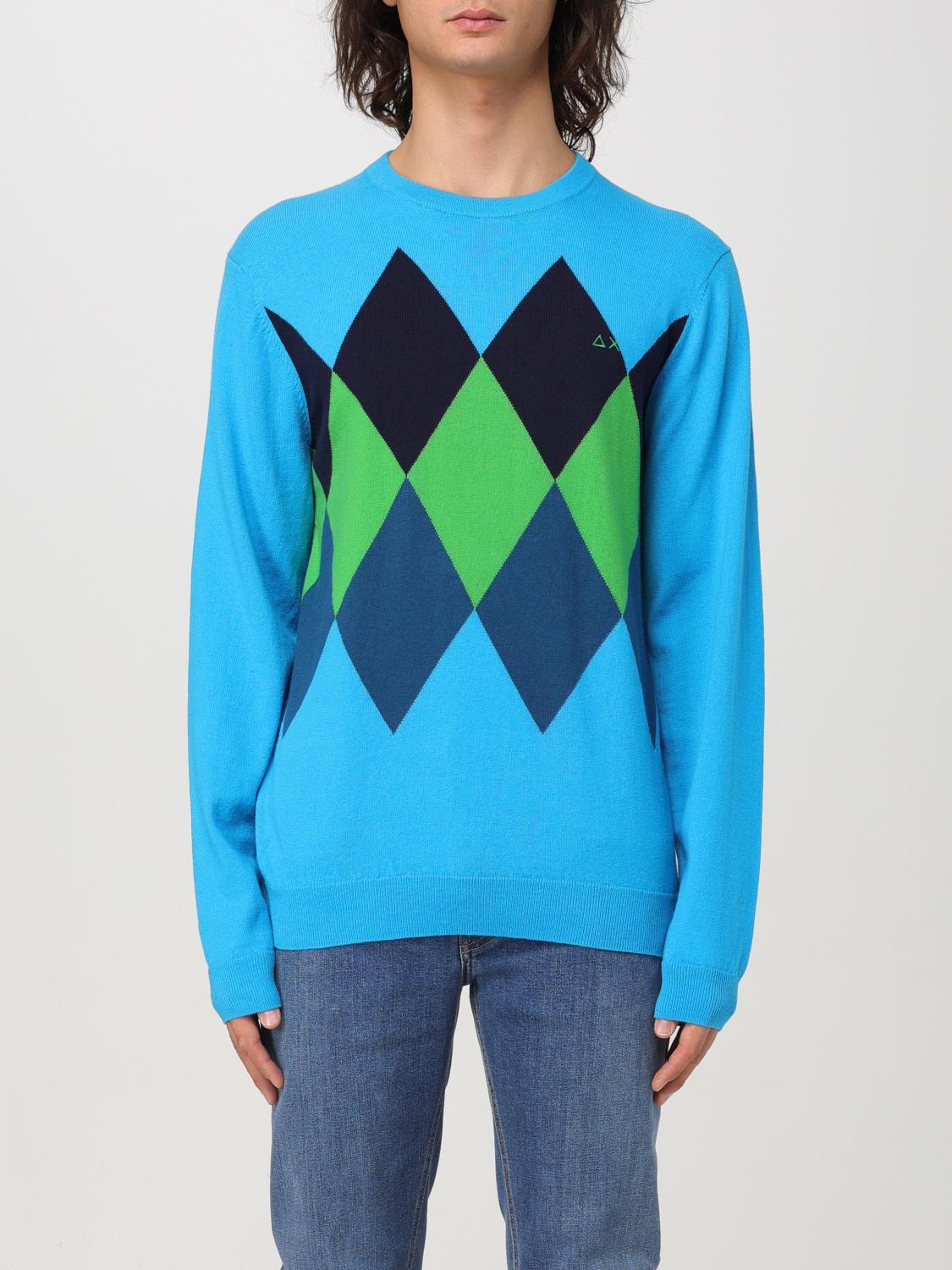 SUN 68 SWEATER: Sweatshirt men SUN68, Turquoise - Img 1