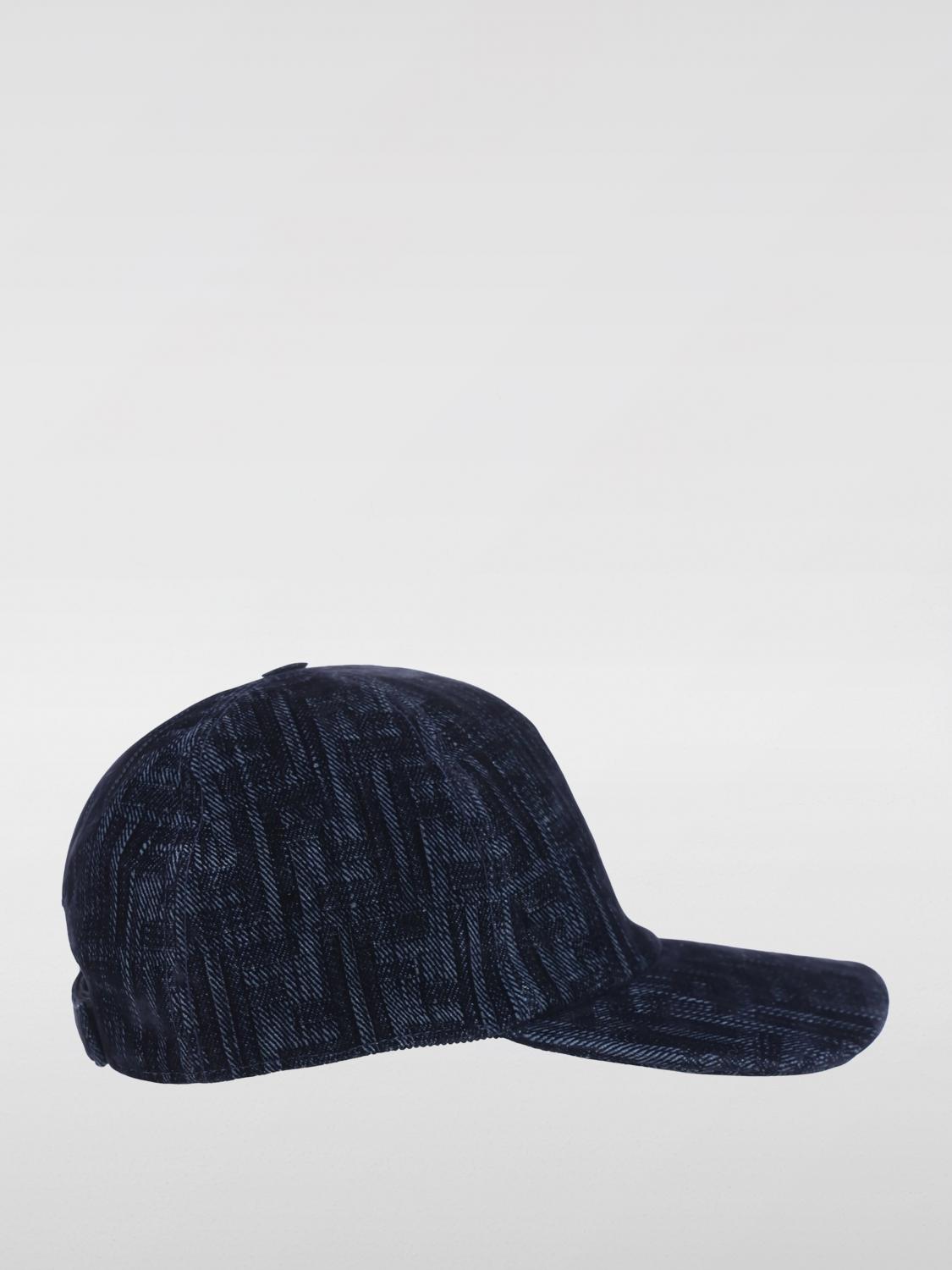 Fendi Navy Corduroy Hat Fendi Navy Blue Logo Embroidered Corduroy Baseball Cap S  main image 3