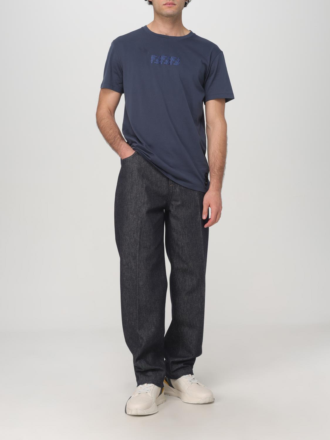 FENDI T-SHIRT: T-shirt men Fendi, Blue - Img 2