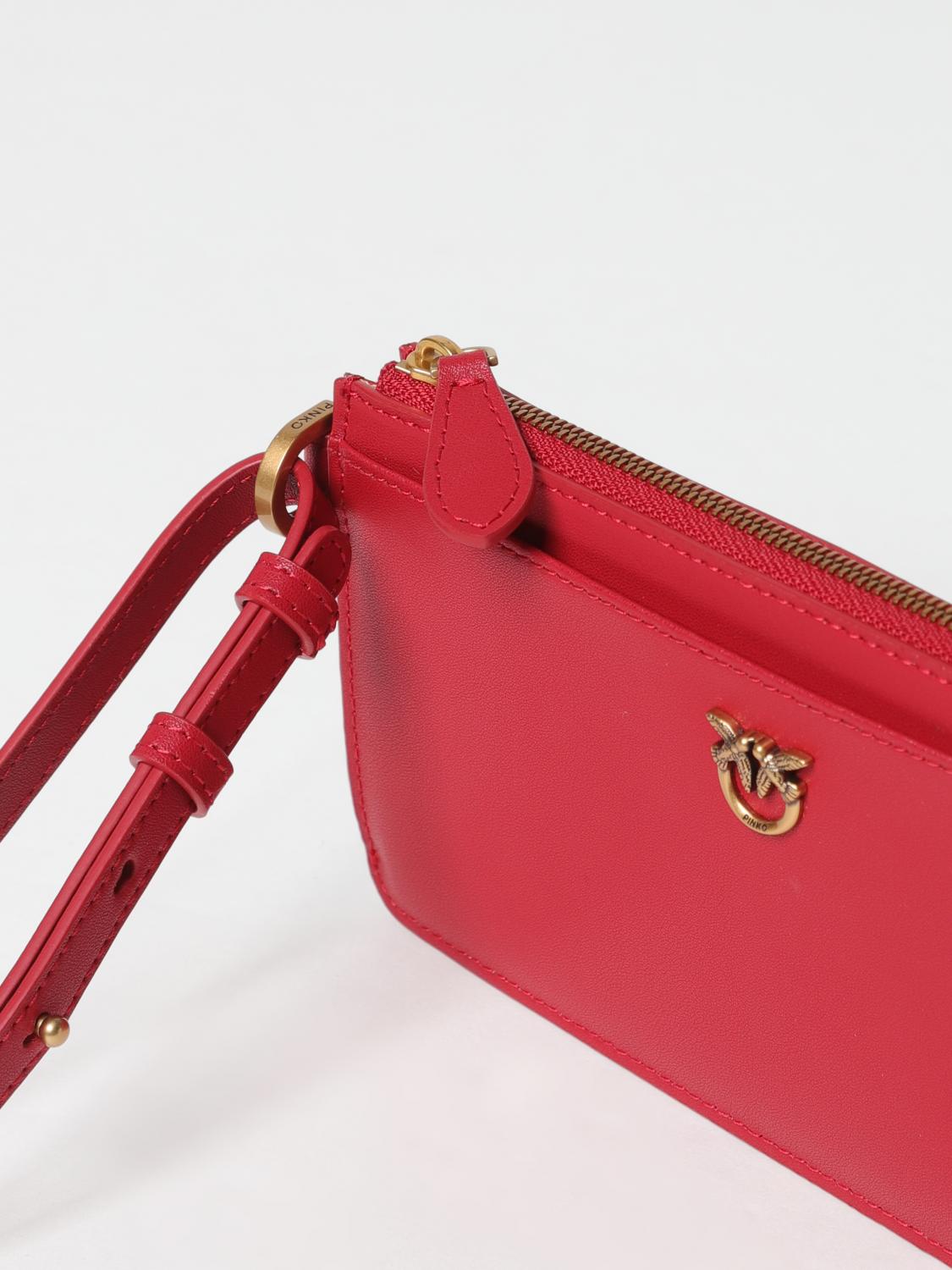 PINKO PORTAFOGLIO: Portafoglio Pinko in pelle , Rosso - Img 3