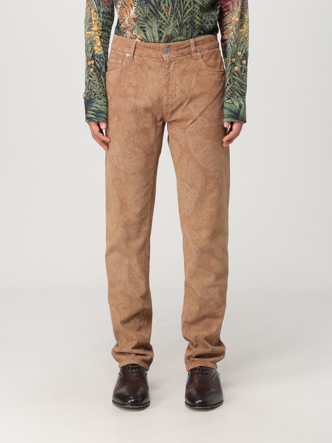 Giglio Pantalone Paisley Etro in velluto di cotone a coste jacquard